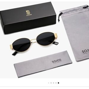 SOJOS Retro Oval Sunglasses for Women Trendy Classic Shades UV400 Protection
